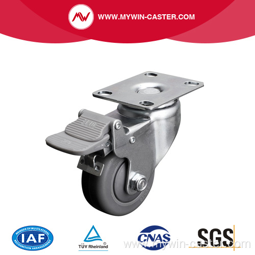 Zinc 2.5 Inch 70Kg Plate Brake TPE Caster